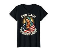 Patronne de l'Amérique USA Notre Dame Mère Marie Catholique T-Shirt Graphique avec Valeur