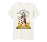 Patronne de l'Amérique USA Notre Dame Mère Marie Catholique T-Shirt Haut de Gamme