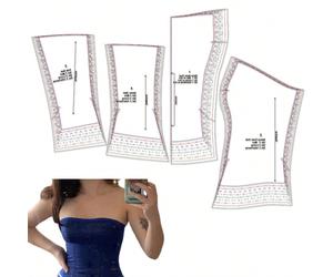 Patrons de couture de corset sans bretelles, plusieurs tailles, patrons de base à l'échelle 1:1 pour vêtements de femme, patrons de couture pour débutants et modèles de confection de vêtements, gabari