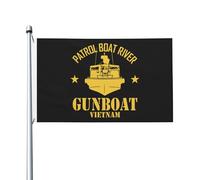 Patrouilleur fluvial PBR - Drapeau de canonnière vietnamien 90 x 150 cm (3 x 5 pieds) - Décoration extérieure