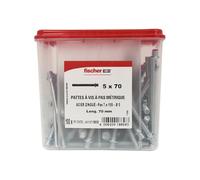 Patte à vis en acier zingué embase 7 x 150 - M5 x 70 mm - 100 pièces FISCHER
