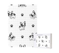 Patte de Bouledogue français,Puzzle Familial en Bois de 300 pièces pour Adultes et Adolescents
