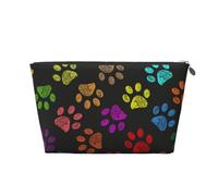 Patte de Chien colorée Arc-en-Ciel Animal de Compagnie Mignon, Trousse de Toilette Trousse de Maquillage Sac à cosmétiques Trousse de Toilette de Voyage Portable