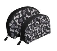 Patte de Chiot de Chien, Trousse de Maquillage Coquille Femme Petit Porte-Monnaie Trousse de Toilette Trousse à cosmétiques 2 pièces