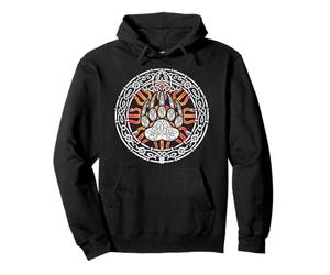 Patte d'ours Viking Valhalla Mythes du Nord Symboles celtiques Sweat à Capuche