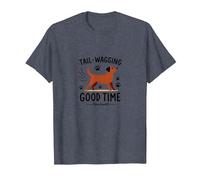 Patte pour Amoureux des Chiens Good Time T-Shirt, Homme, Bleu Chiné, 5XL