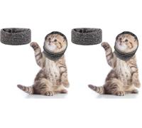 Pattepoint Cache-Oreilles pour Minou de Compagnie,soulagement de l'anxiété et Calme à Un Endroit Bruyant, Snood pour Oreilles pour Minou, Chauffe-Cou et Oreilles de Minou Chats - Gris S (Lot de 2)