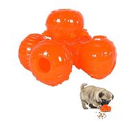 Pattepoint Jouets Interactifs pour Chiens pour L'ennui Traiter des Balles, Balles de Récompense Jouets à Mâcher Jeux d'intelligence, pour Chiens de Taille Moyenne ou Grande Orange 14x14x10 cm