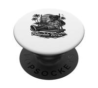 Patterdale Terrier Buvant du café glacé sur Une balançoire BW DIGOR - PopSockets PopGrip Adhésif