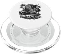 Patterdale Terrier Buvant du café glacé sur Une balançoire BW DIGOR - PopSockets PopGrip pour MagSafe