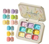 Pattern Gel Polonais Set - 9 Couleurs à Ongles - Kit de Manucure Solide Arc-en- | Collection de Soins de Beauté - Décoration des Ongles - Femmes Créatives Filles Home Art Design avec Brillance