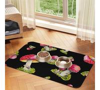 Pattern of Red Fly Agaric,Waterproof Pet Feeding Mat,PU Leather Placemats for Cat Dog Water Bowl,Food Mats,40x60cm