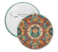 Patterns of Ancient Civilization Figures Badge Épingles rondes en métal, Broche légère pour sac à dos, épingles à boutons tendance pour chemises, vestes, châle, manteau, unisexe, 5PCS, Fer blanc