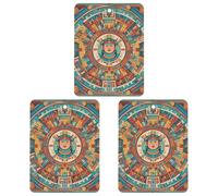 Patterns of Ancient Civilization Figures Lot de 3 désodorisants carrés à suspendre pour voiture, maison, bureau, style gris