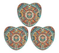 Patterns of Ancient Civilization Figures Lot de 3 désodorisants de voiture à suspendre en forme d'amour - Cartes parfumées durables pour voiture, maison, bureau - Style gris