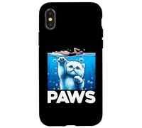 Pattes Amusantes pour Les Amoureux des Requins et des Chats Coque pour iPhone X/XS
