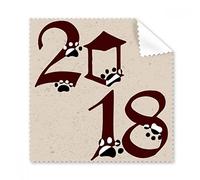 Pattes de Chien 2018 Happy New Year Lunettes Chiffon Chiffon de Nettoyage Cadeau Nettoyant pour écran de téléphone 5 pcs