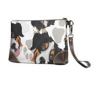 Pattes de Chien Bouvier Bernois,Sacs à Main en Cuir PU pour Femmes, Pochette à Fermeture éclair, Portefeuille, Sac à Main avec dragonne