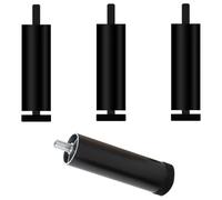 Pattes pour Meuble Noir, Lot de 4 Pieds de Table Rond Pied Canapé Réglable Pied de Chaise Aluminum Alloy | Anodisé Pattes Armoire Hauteur: 6-40cm Cabinet Meuble Bas Bureau De Gaming Bureau 15cm/6"