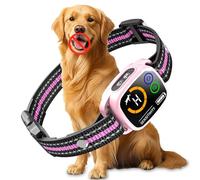 PatteSage Collier Anti aboiement Chien, Collier Electrique pour Chien 6 Niveaux de Sensibilité, Modes Son/Vibration/Vibration Forte Rechargeable, Étanche IP67 pour Petit Moyen Grand Chiens - Rose