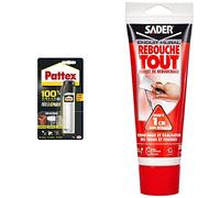 Pattex 100% Pâte à réparer multi-usages, Pâte epoxy bi-composante pour collages & Sader Rebouche Tout - Enduit de Rebouchage Intérieur Prêt à l’Emploi - Tous Supports - Rebouchage et Égalisation