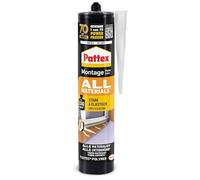 Pattex 1828610 Colle de montage "Tous les matériaux" 450 g, Blanc | Adhérence initiale 150 kg/m², résistant à l'eau et aux UV, de -30 °C à +80 °C, remplit les espaces jusqu'à 20 mm