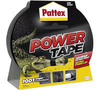 Pattex - Adhésif Power Tape extra-fort noir (rouleau de 25 m) - Bande adhésive toilée tous supports - Ruban adhésif étanche pour charges lourdes