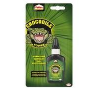 Pattex Crocodile Power colle universelle, colle flexible et polyvalente avec une force initiale élevée, 50 g de colle liquide transparente et extra forte pour le métal, le bois et le plastique