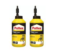 Pattex Bois Classic - Colle Vinylique Hautement Résistante pour Montage, Assemblage et Placage sur Supports en Bois - Blanche 750 g, Lot de 2