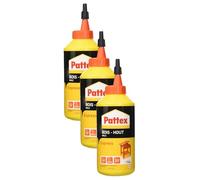Pattex | Colle à Bois Express Transparente - Séchage Rapide en Biberon de 750g - Vinylique pour Montage, Assemblage, Placage ou Contrecollage (Lot de 3)