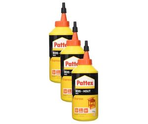 Pattex | Colle à Bois Express Transparente - Séchage Rapide en Biberon de 750g - Vinylique pour Montage, Assemblage, Placage ou Contrecollage (Lot de 3)