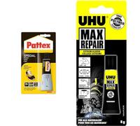 Pattex Colle Spéciale Chaussures - tube 30 gr & UHU Max Repair Extrême - Colle extra forte tout support, flexible, transparente, idéale pour le bois, le plastique, le métal, le cuir - tube 8g