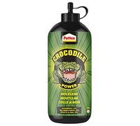 Pattex Crocodile Power colle à bois, colle à bois performante pour l'intérieur et l'extérieur, 1x flacon de 225 g colle à séchage transparent et résistante à l'eau