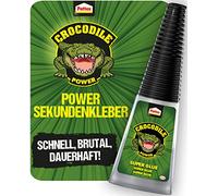 Pattex Crocodile Power Colle instantanée extra forte - Colle multi-usages à séchage rapide - Pour métal, bois et plus - Imperméable et transparent - 1 x 10 g