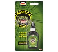 Pattex Crocodile Power colle universelle, colle flexible et polyvalente avec une force initiale élevée, 50 g de colle liquide transparente et extra forte pour le métal, le bois et le plastique