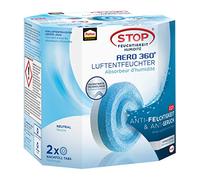 Pattex Recharge AERO 360° Neutral Tabs pour déshumidificateur – réduit humidité et odeurs – 2x450 g