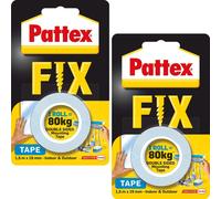 Pattex Fix 80kg bande de montage ruban adhésif double face 2x 1,5m x 19mm d'épaisseur