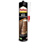 Pattex | Fixation Bois Plinthes & Menuiserie (cartouche de 380 g) - Colle de fixation d'éléments de grande longueur en bois - Colle bois blanche pour travaux d’intérieur