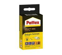 Pattex Kraft-Mix Extrem Rapide, colle à 2 composants à durcissement extrêmement rapide à base de résine époxy, colle à 2 composants à haute résistance pour de nombreux matériaux, tube de 2x 12 g
