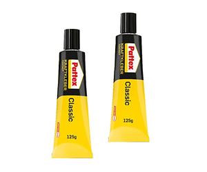 Pattex Kraftkleber Classic, 2 x 125 g Colle extrêmement Forte pour Une résistance maximale, Colle Universelle pour Une Utilisation Universelle, Colle très résistante à la Chaleur