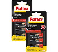 Pattex Lot de 6 tubes de colle instantanée liquide à séchage rapide, imperméable et transparente 3 x 1 g