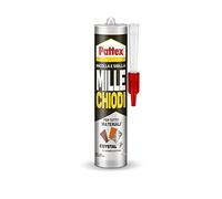 Pattex Mille Clous Crystal Adhésif Scellant Optimal pour vitres et miroirs, Adhésif de montage de qualité, colle puissante pour de nombreux matériaux, 1 cartouche de 290 g