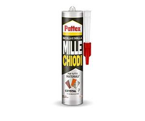 Pattex Mille Clous Crystal Adhésif Scellant Optimal pour vitres et miroirs, Adhésif de montage de qualité, colle puissante pour de nombreux matériaux, 1 cartouche de 290 g