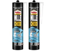 Pattex Millechiodi Esterni & Interni, adesivo extra forte in cartuccia per montaggi esterni, adesivo resistente per legno, ceramica, metallo, con presa immediata, 1x450g (Lot de 2)