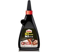 Pattex Ni Clou Ni Vis Colle Liquide - Colle blanche pour bois et autres matériaux - Flacon 200 gr, Transparente Après Séchage