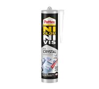 Pattex 1996220 Colle de Fixation Ni Clou Ni Vis Tous Matériaux Crystal, Colle Transparente, Cartouche 290 g