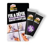 Pattex | Colle Ni Clou Ni Vis Fix & Défix (2 tubes de 44 g) - Colle de fixation forte et démontable avec maintien jusqu'à 6 kg - Se décolle sans abîmer et résiste à l'eau