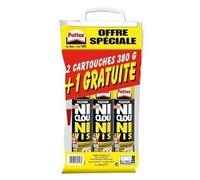 PATTEX Ni clou ni vis Fix Idéal Bois- Lot de 2 cartouches 380g + 1 gratuite