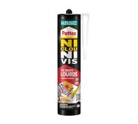 Pattex Ni Clou Ni Vis Fix Objets Lourds, Colle de fixation forte tous supports, colle de construction puissante et flexible, colle blanche, cartouche de 460 g