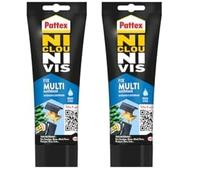Pattex Ni Clou Ni Vis(tube de 142 g) Fix Multi Matériaux Intérieur et Extérieur, colle de fixation, colle forte tous supports, mastic blanc (Lot de 2)